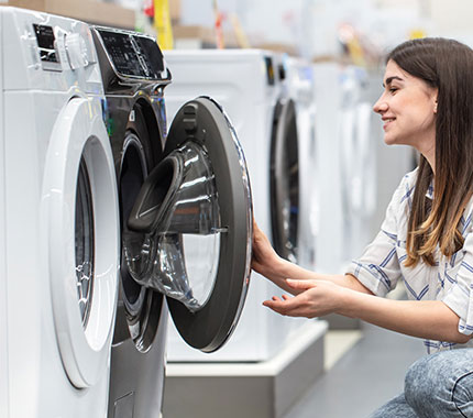 woman admiring a dryer